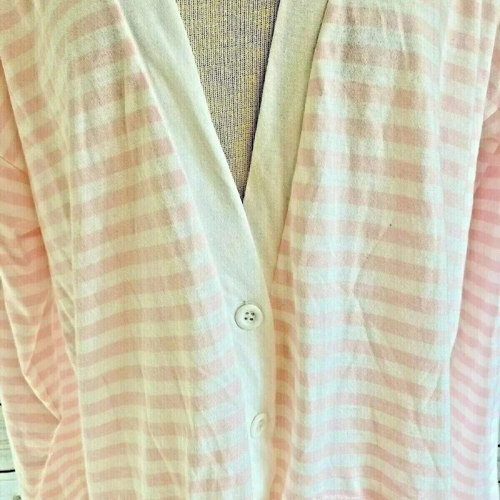 CURRENTS Women Long Sleeve Button Down Striped V-Neck Cardigan Top Size Medium - Picture 7 of 12